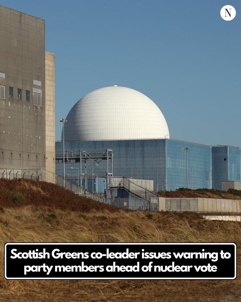 ScotNational's tweet photo. A Scottish Greens co-leader has issued a warning ahead of a key vote on nuclear power at the party’s conference this weekend 👀

Exclusive by @LucyAJackson_ 👇 https://t.co/uaDPS684bD