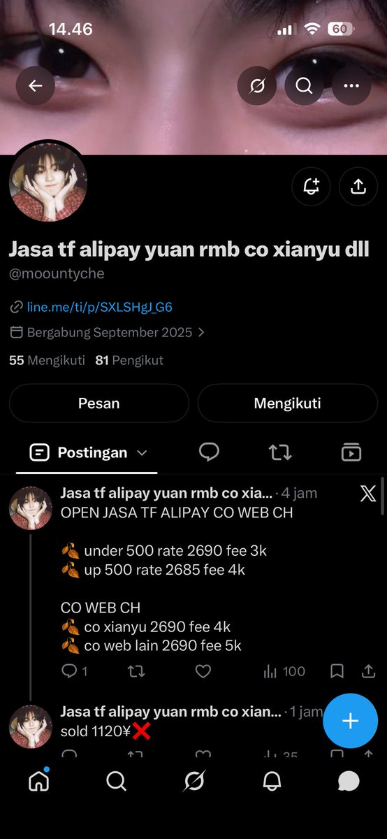 konobokem's tweet photo. HELP RT ❗️❗️ 
SCAMMER CO XIANYU @moountyche 
NO DANA DAN WA 088274294661 
Line https://t.co/1Nfv4iHAS3
Hati hati ya guys berkedok ada antrian https://t.co/f4JgfmExcU