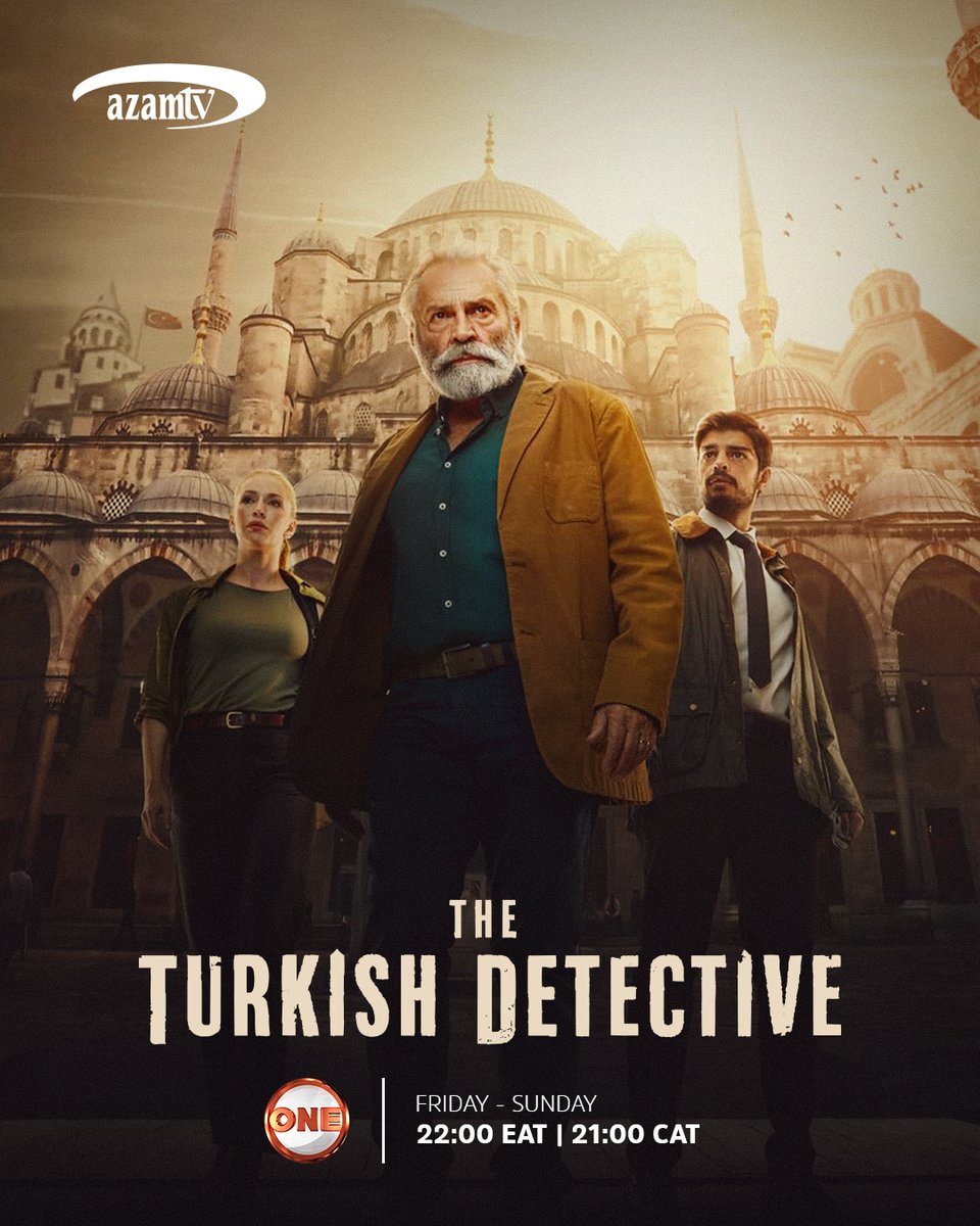 Azamtv_ug's tweet photo. The Turkish Detective – New Series on AzamONE

Premieres tonight 24th/October, airing Friday to Sunday at 22:00hrs.

Set in Istanbul, detectives Çetin İkmen, Mehmet Süleyman, and Ayşe Farsakoğlu investigate complex murders and uncover dark secrets involving powerful families, dangerous criminals, corruption, and a serial killer. As mysteries deepen, the team risks everything to uncover the truth.
#TheTurkishDetective #AzamONE #IstanbulSecrets #CrimeThriller #SeriesPremiere #WeekendBanter #MustWatch