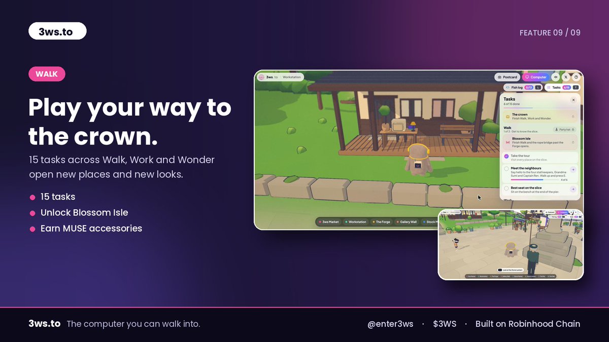 enter3ws's tweet photo. Play your way to the crown.

15 tasks across Walk, Work and Wonder. Each one you finish opens something new: Blossom Isle, the party hat, more looks for MUSE.

Start today: https://t.co/gIBNvdGrR0 https://t.co/pltbw2UFU9