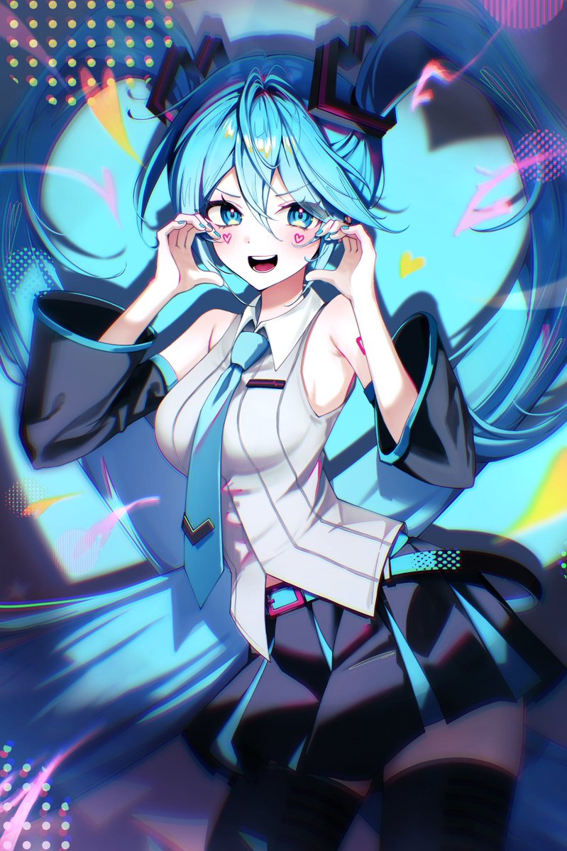 _HatChi24's tweet photo. 頬ハート！💙
#初音ミク #初音ミクV6 https://t.co/2knD81JH7A
