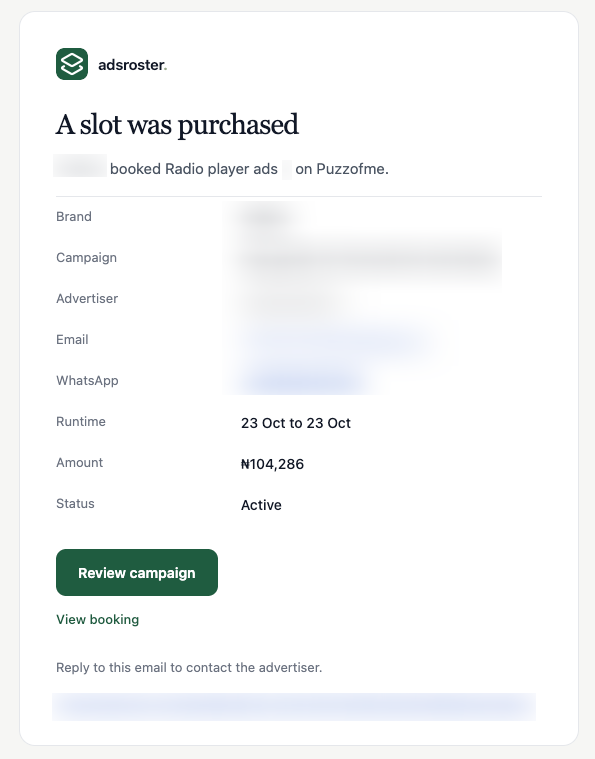 unclebigbay143's tweet photo. I was literally about to climb the stage to talk about going beyond conversations, taking action, and building things before figuring it all out; when this email came in.

Someone had just purchased a 365-day ad placement on one of my Naija Radio spots for ₦104,286.

I honestly thought it was a sandbox notification bug 😂

Checked AdsRoster again this morning, checked Bachs too, and nope, it’s real money.

Naija Radio now has over 13K listeners as at this morning, and I’ve been using that reach to help businesses, artists, games, and other products get in front of more people.

Seeing advertisers come back, doing 6-month duration, and now someone committing to a full year, makes me feel like this experiment is actually working.

Distribution has value. The interesting part is building the infrastructure that lets people monetize it.

Ads placement powered by https://t.co/9h3DXoK089