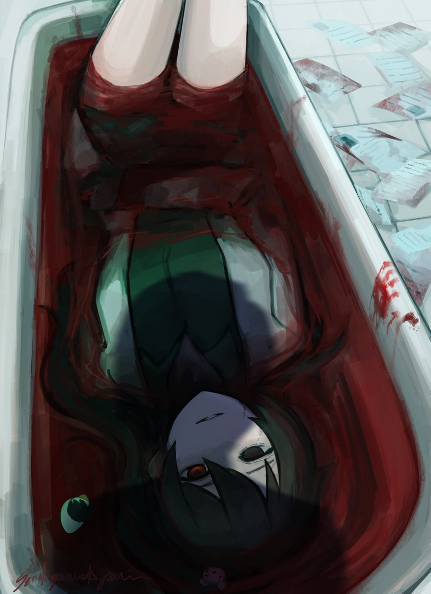 tokiixu_'s tweet photo. Carmen uses red bathbomb #lobotomycorporation #LimbusCompany https://t.co/P2yqRZah3W