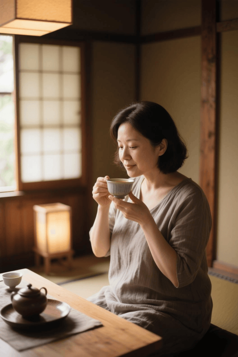 9n470b's tweet photo. [顔に似合う妊婦さん、静かにお茶を侍る] https://t.co/tKWpA5E6AL