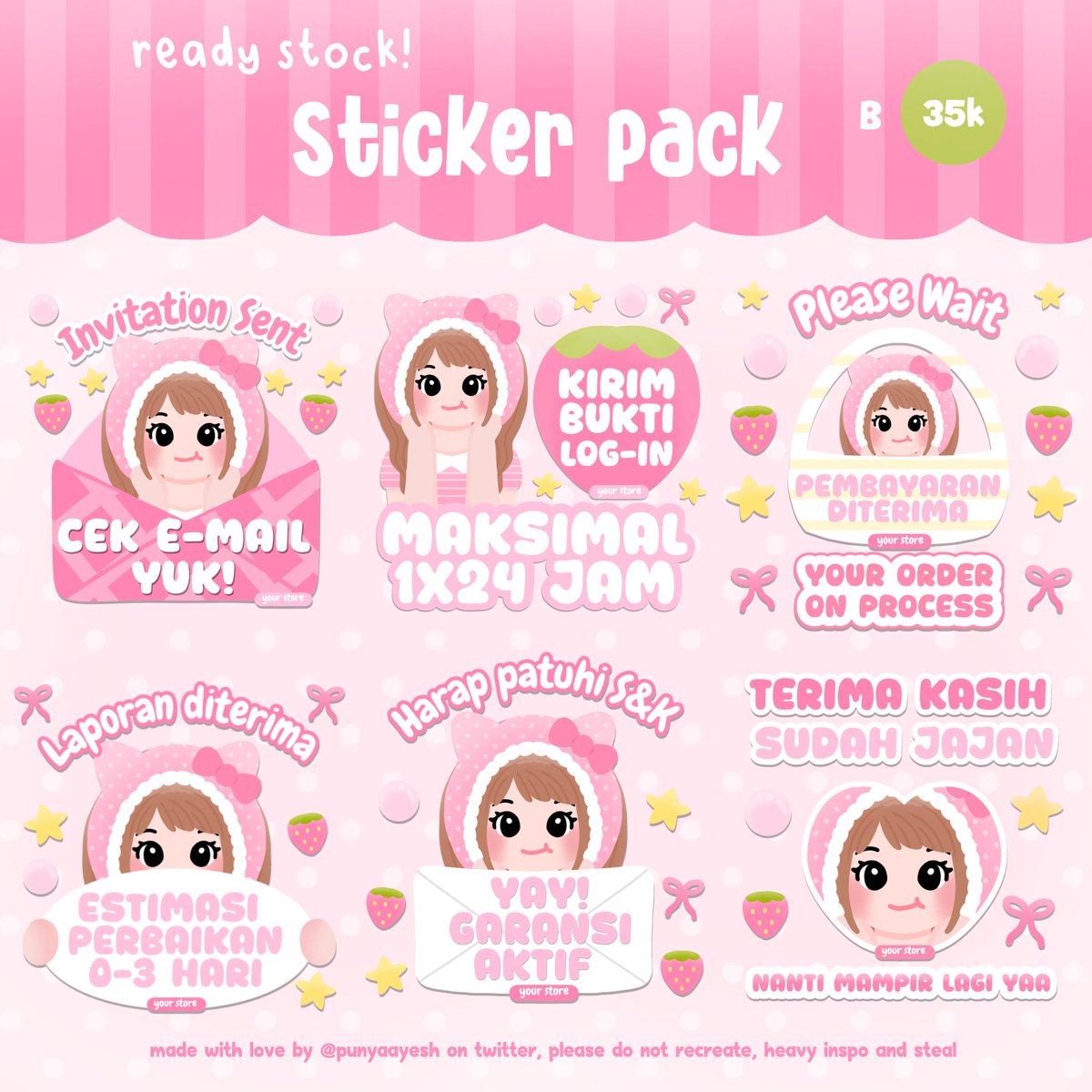 punyaayesh's tweet photo. help retweet? thankies <3

hayyiii chingu—u ☎️ aku bawa 3 < sticker pack BA > dan 3 < layout chibi > yang bisa dijemput lewat dm/wa yaaw. . . . 💌

🛒 free retext
🛒 avail bundling qr deco, wallpaper, dll

aku open by request jugaa, met jajankk iaa 🍎

#bealanja https://t.co/OYFt7E8Qgo