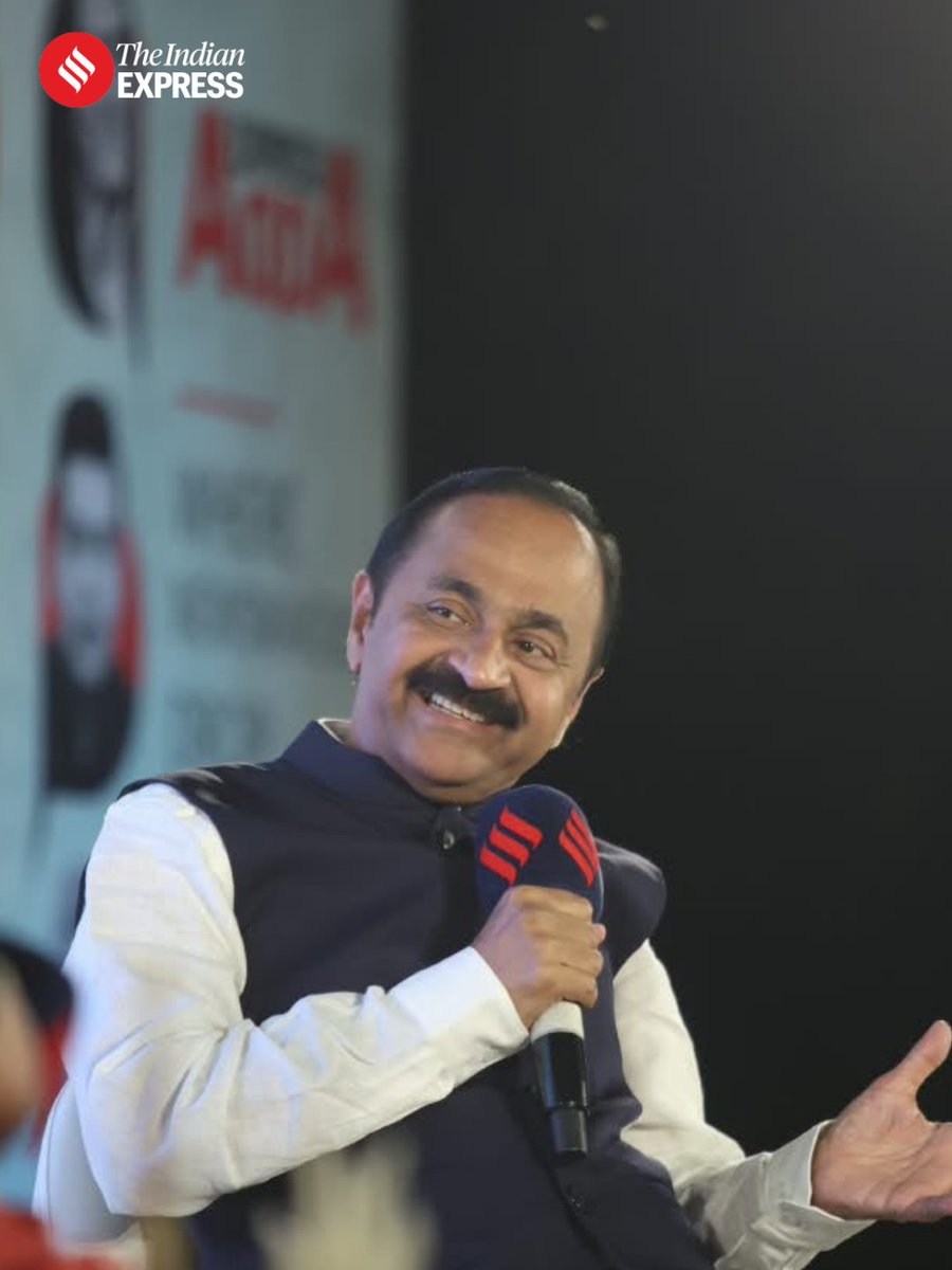 IndianExpress's tweet photo. An engaging evening at #ExpressAdda with V D Satheesan, Chief Minister of Keralam. The conversation covered Keralam’s push for investment, opportunities for the young, and the South’s place in the national political debate. Swipe through for highlights from the evening.
@eram_holdings @vdsatheesan @radicokhaitan @JoyalukkasIndia
#ExpressAdda #VDSatheesan #CMKeralam