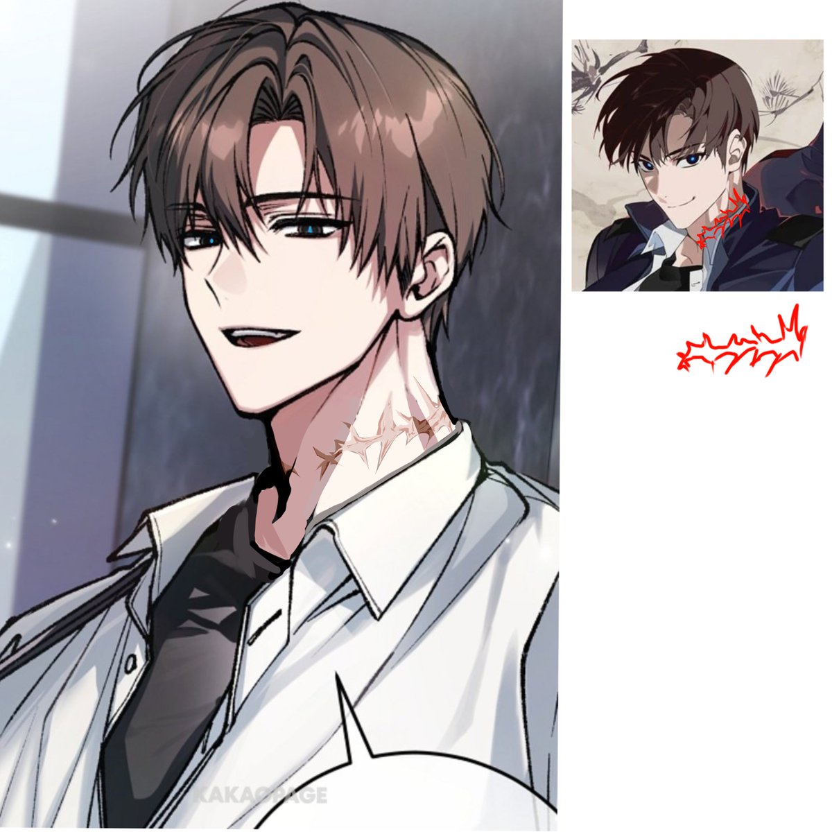 AH704808's tweet photo. I tried drawing what his scar would've looked like? 
Agent you're too hard to draw https://t.co/wOht4macrS