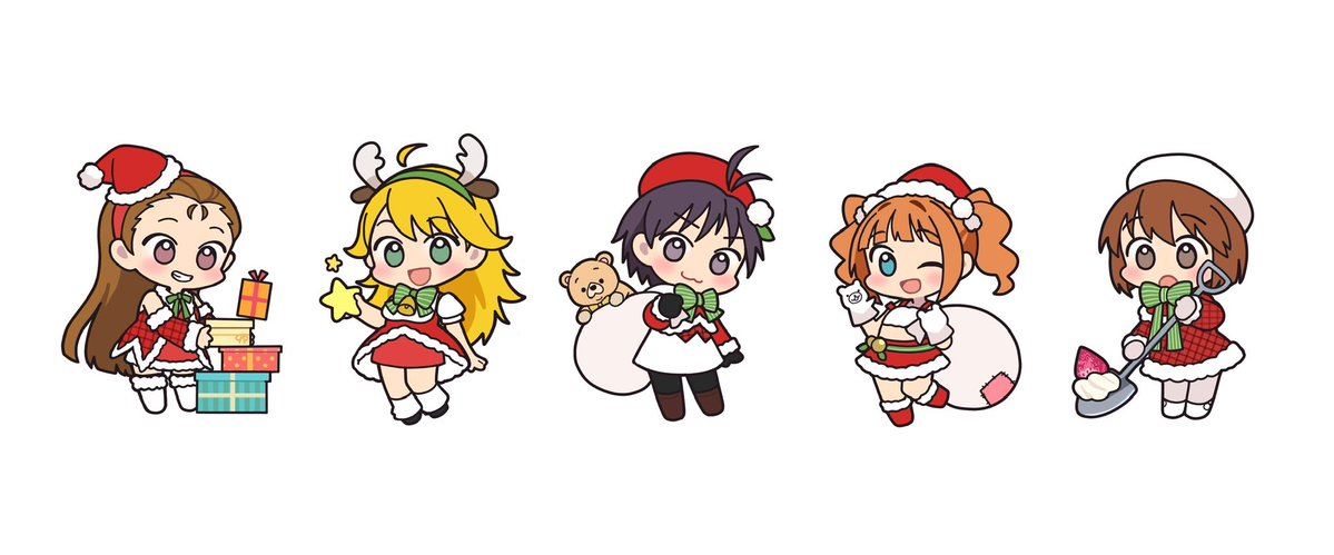 gunuko's tweet photo. クリスマスのイラスト、美希と伊織も足してみた～2人もアクスタにしようかな？🤔 https://t.co/PBNvA0egiN