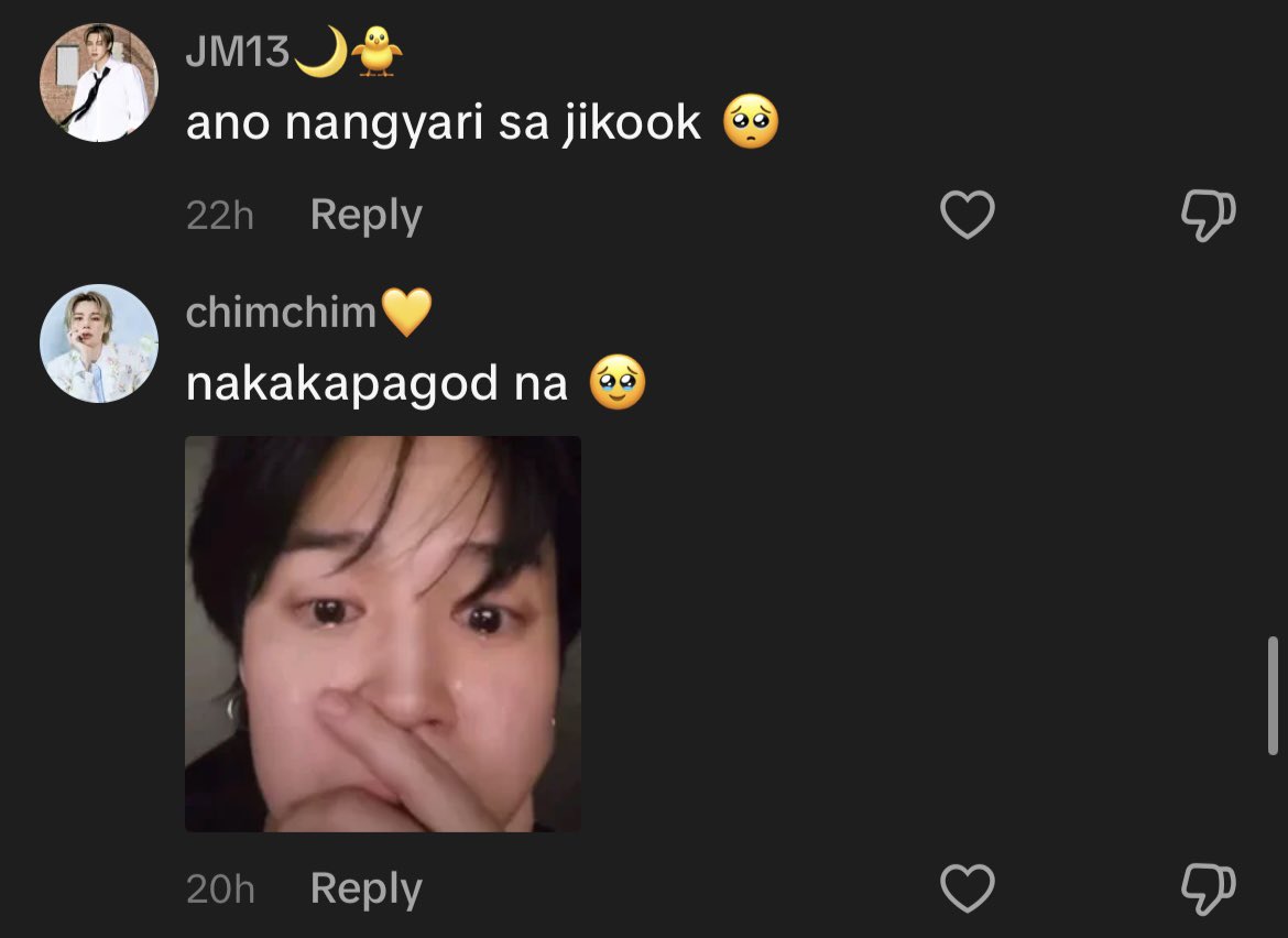 breadbts's tweet photo. idgaf if ur a jikooker, but some of y'all are getting on my nerves so bad. why tf are u getting hurt on jimin's behalf?? IS HE JEALOUS OR ARE U JUST ASSUMING SHIT?? did he tell u that himself? no? then why tf are u acting like u know how he feels every time jk and tae interact??

and to these ppl who keep saying "hirap nyo ipaglaban jikook" (jikook is so hard to defend), PLS FUCKING LEAVE. why are u even here then?? tell me ur a post ays jkkr without telling me ur a post ays jkkr. who tf are y'all to say you're tired of jikook and question their relationship in public?? LITERALLY WHO TF DO Y'ALL THINK U ARE??? if ur that tired, then LEAVE. nobody's forcing u to support them,why u still here making all this damn noise??