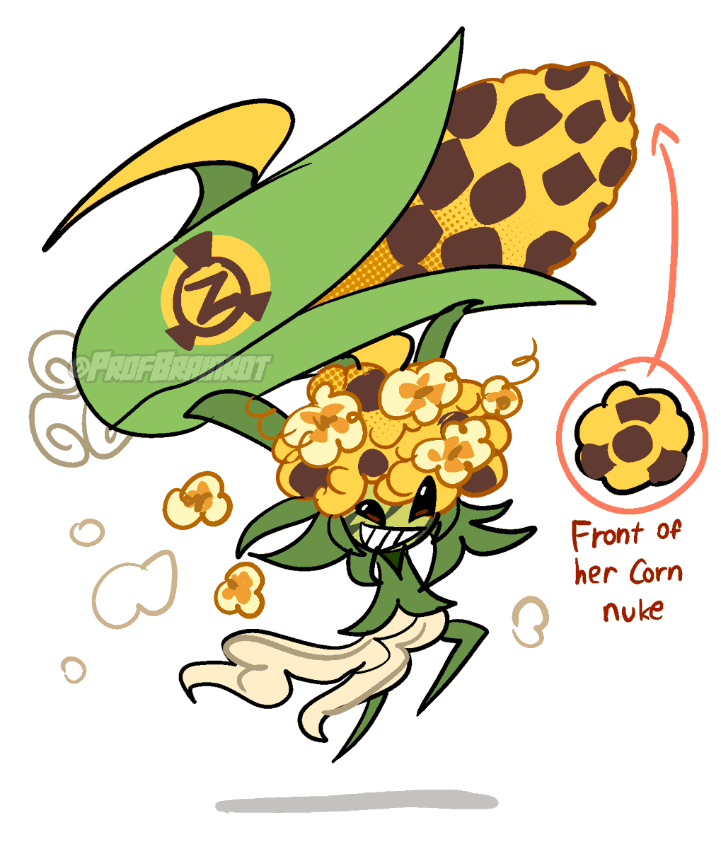 Profbrainrot's tweet photo. Random plant design cuz I bought and played cob cannon in PvZ1 #pvz 
not sure if she'll be my actual oc https://t.co/aKxdSQraN0