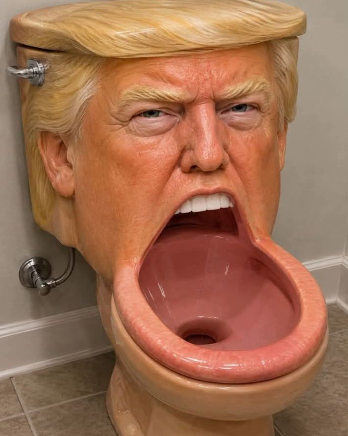 TrevorHowlett1's tweet photo. Fitted to the trumpleshitskin  20gallon shitter flush  with a 20 foot drop to remove  most of the load you drop. The trumpleshitskin Tidel wave flush designed  by the  expert Steve Bannon. https://t.co/DPCSX5elxm