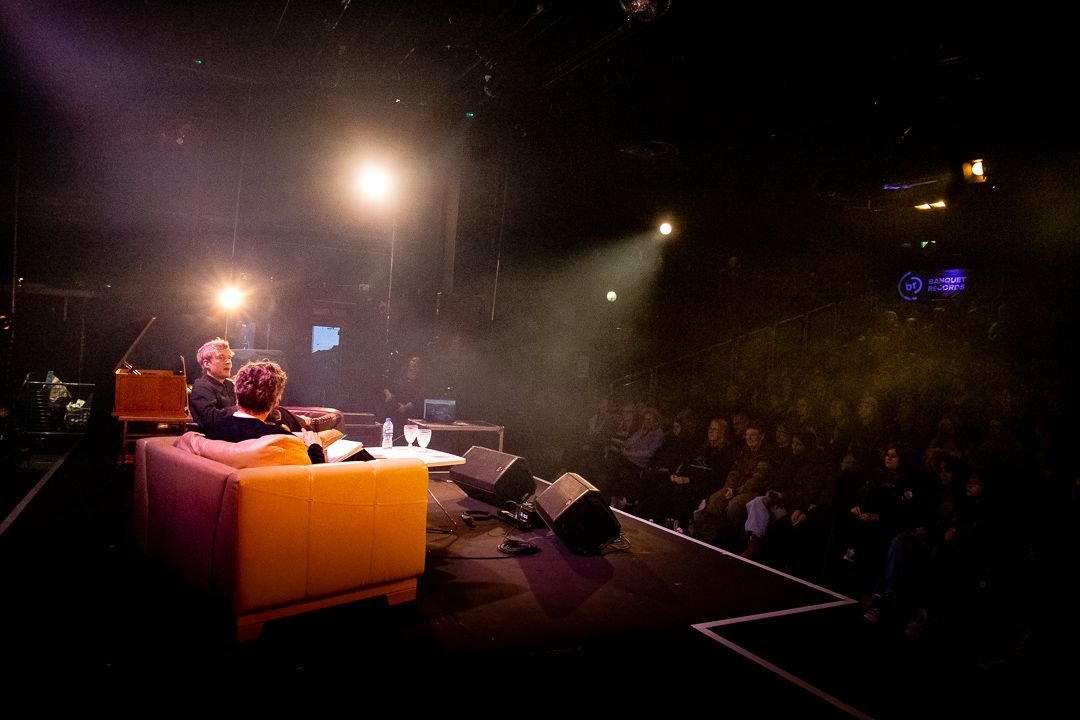 BanquetRecords's tweet photo. a charming and insightful evening with The Wow! Scenario, a Q&amp;A and signing session with James Acaster, hosted by John Kennedy, celebrating the release of 'Stand in the Star. A Verse and a Chorus' 
📷 : Sam Haines https://t.co/CkMM3RsG0w