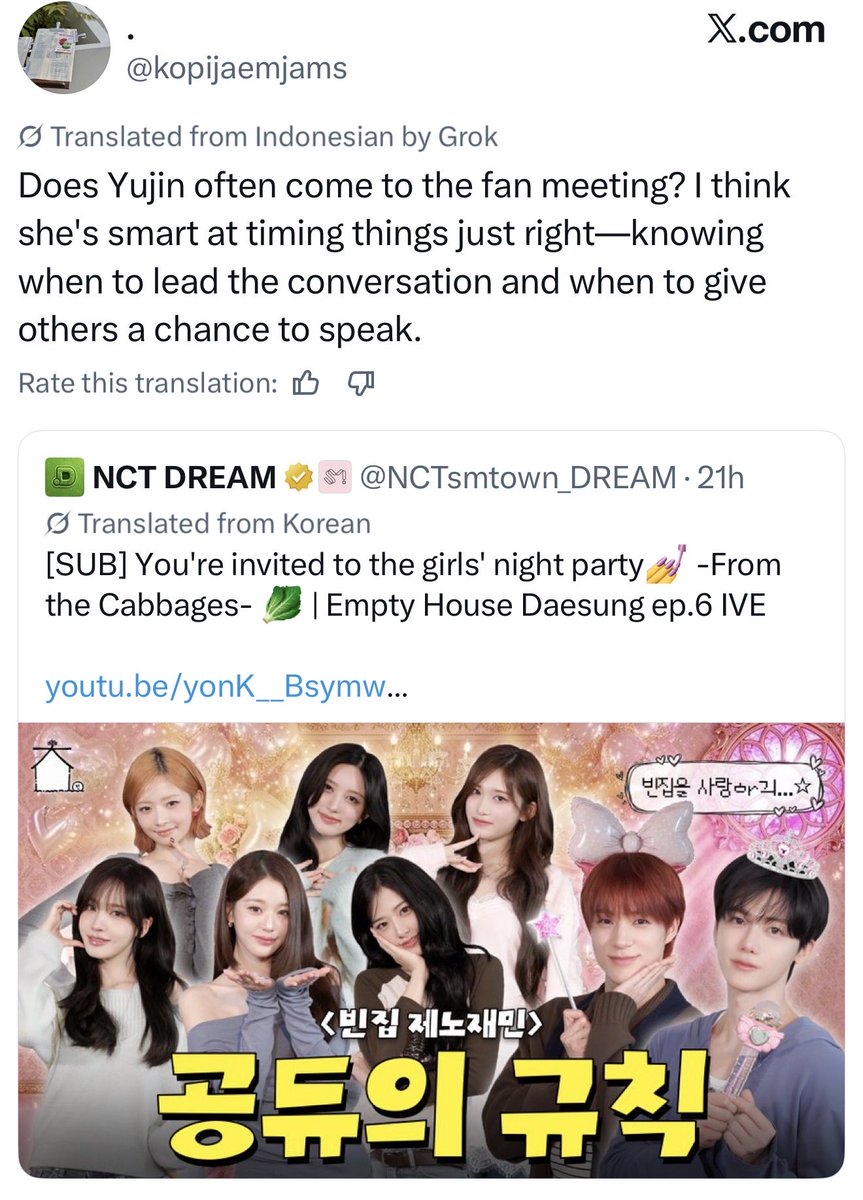 about_ayj's tweet photo. Even people from other fandoms can see how naturally gifted Yujin is at variety shows. She knows exactly when to lead, fill awkward silences, bring others out of their shells, and steer conversations so everyone gets a chance to shine.She has to have her own talk show one day😭🥹 https://t.co/PSRrFt8JdV
