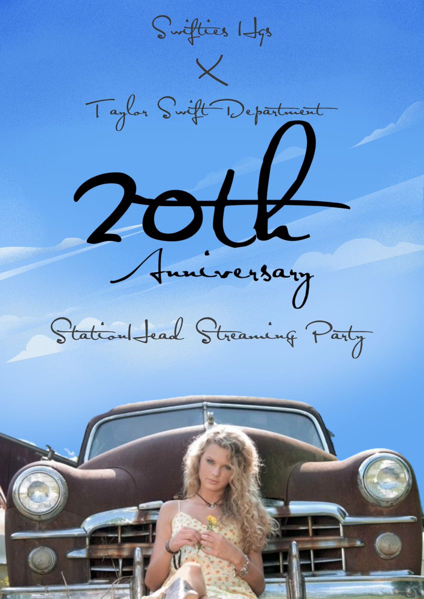 TaylorSwiftDept's tweet photo. 🦋| SWIFTIES HQ X TAYLOR SWIFT DEPARTMENT X THE SWIFT TIMES! 

Swifties today we celebrate 20 years of our showgirl’s debut! 
To do so we will be organizing a streaming party on Station Head to celebrate Taylor’s first album and also to celebrate her musical career. https://t.co/7fpOggiue8