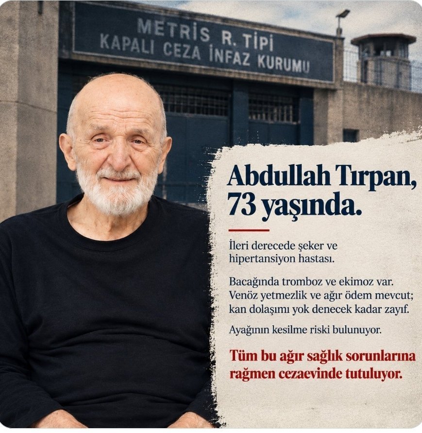 EspanolEngin_Su's tweet photo. Abdullah Tırpan 73 yaşında. 
Bir bacağı kesildi.
Abdullah amcanın hakkını Allah sorsun. Çünkü sözün, cümlelerin nefeslerin bittiği yerdeyiz... https://t.co/lcshujTb5m