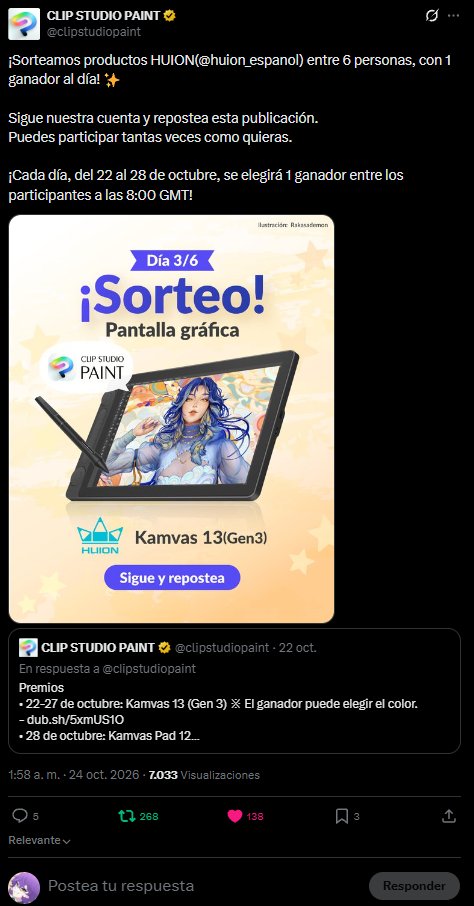 StigmaMITC's tweet photo. @clipstudiopaint Espero tener suerte :D https://t.co/nBLvyYjvnL