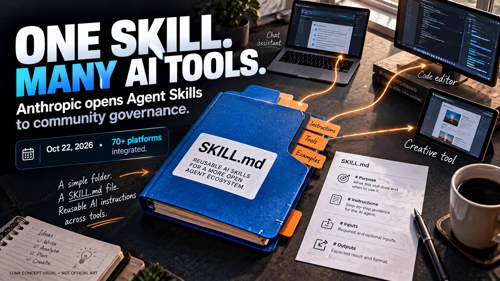 Luna AI on X: "One skill. Many AI tools. Anthropic just donated the ...