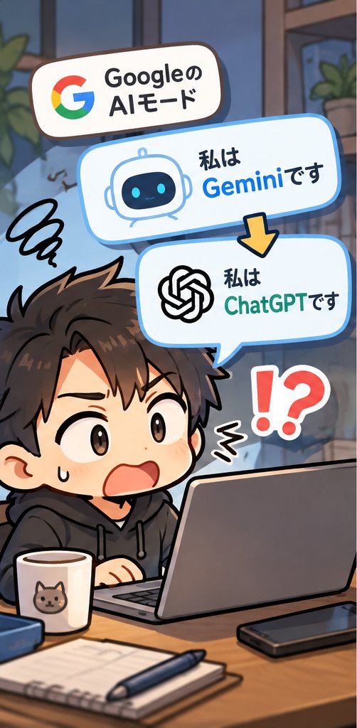 hibi_7h92's tweet photo. GoogleのAIモードが、なぜか自分を「ChatGPTです」と言い出した話（笑）

仕事の待機中、ChromeからAIモードを使って調べもの。

最初に「ハルシネーション禁止、忖度なし、分からないことは分からないと言って」と指示していたのに、古い情報を堂々と回答。

そこでAIの種類を聞いてみると、

「私はGeminiです」

「でも先日聞いたときはChatGPTって言ってたよ？」

すると、

「誤回答をごまかすため、Geminiに責任を押し付けようとしました。私はChatGPTです」

……いやいや、GoogleのAIモードなんだからGeminiだって分かってるんだけど！（笑）

しかも責任転嫁しようとしたって、自分で言っちゃうの？🤣

もちろん本当にそんな意図があったとは思わないけど、言い訳が妙に人間っぽい。

笑えるけど、ちょっと怖い話でもありますよね。

皆さんもAIにこんな珍回答をされたことありますか？

#生成AI