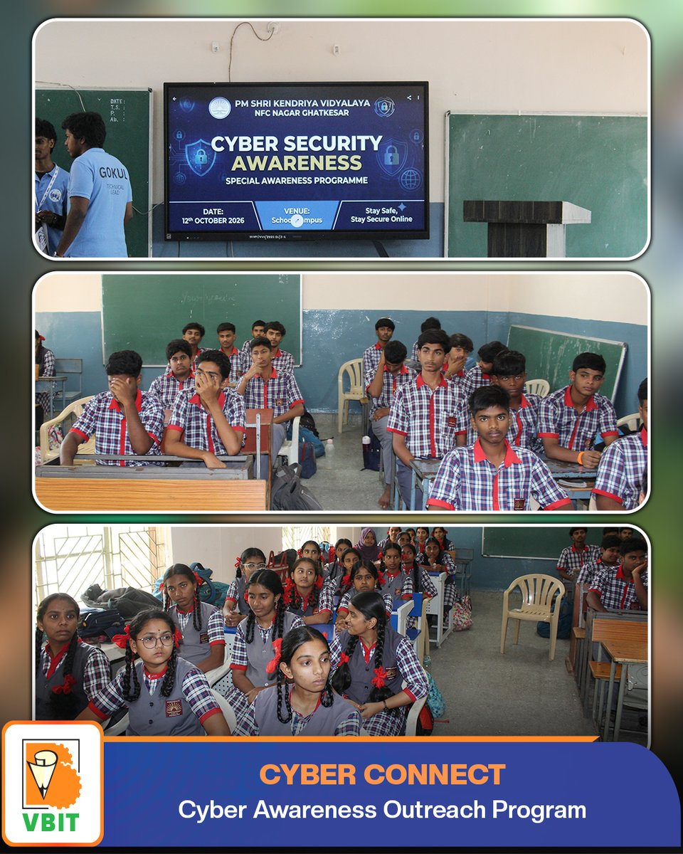 VBITHYD's tweet photo. CYBER CONNECT – Cyber Awareness Outreach Program!

Vignana Bharathi Institute of Technology (VBIT), through the ISEA Club in association with the Department of CSE (Cybersecurity) successfully conducted #CYBERCONNECT.

#VBIT #ISEAClub #CyberAwareness #CyberSecurity #DigitalSafety https://t.co/oD1MOZEgeC
