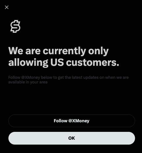 cainamofni's tweet photo. @XMoney please stop doing stupid shit like this. My x account was created while I was physically in the USA. You know this. You literally know that I am a US customer through my validated bank accounts. You SHOULD know that many US citizens live abroad and must use VPNs to conduct essential business in the US. 
1. you invited me to xmoney
2. you assume I am not a US citizen based on IP, then
3. when I use a VPN, you reject your offer

There is nothing intelligent about any of these policies. You have all this technology and can't do better than this?