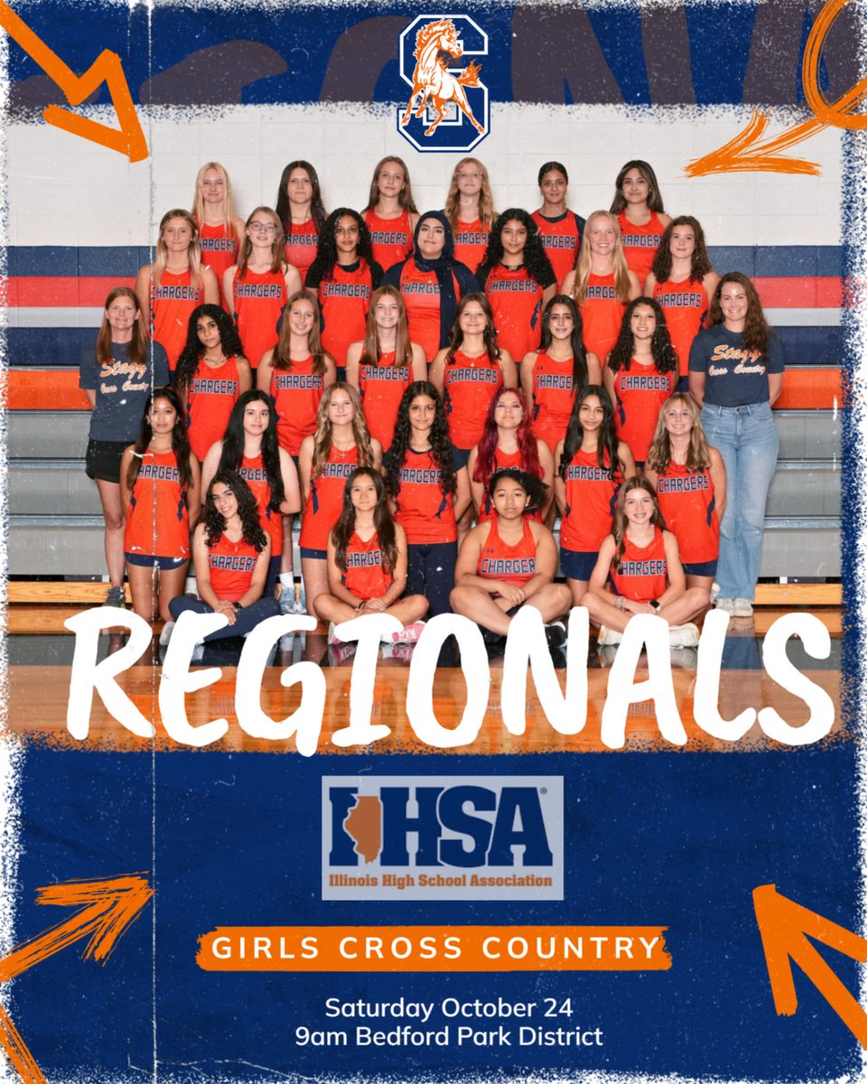 StaggAthletics's tweet photo. Good luck to Girls Cross Country at the IHSA Regional! LET'S GO CHARGERS! #chargerpride https://t.co/aLlhTrhKQp