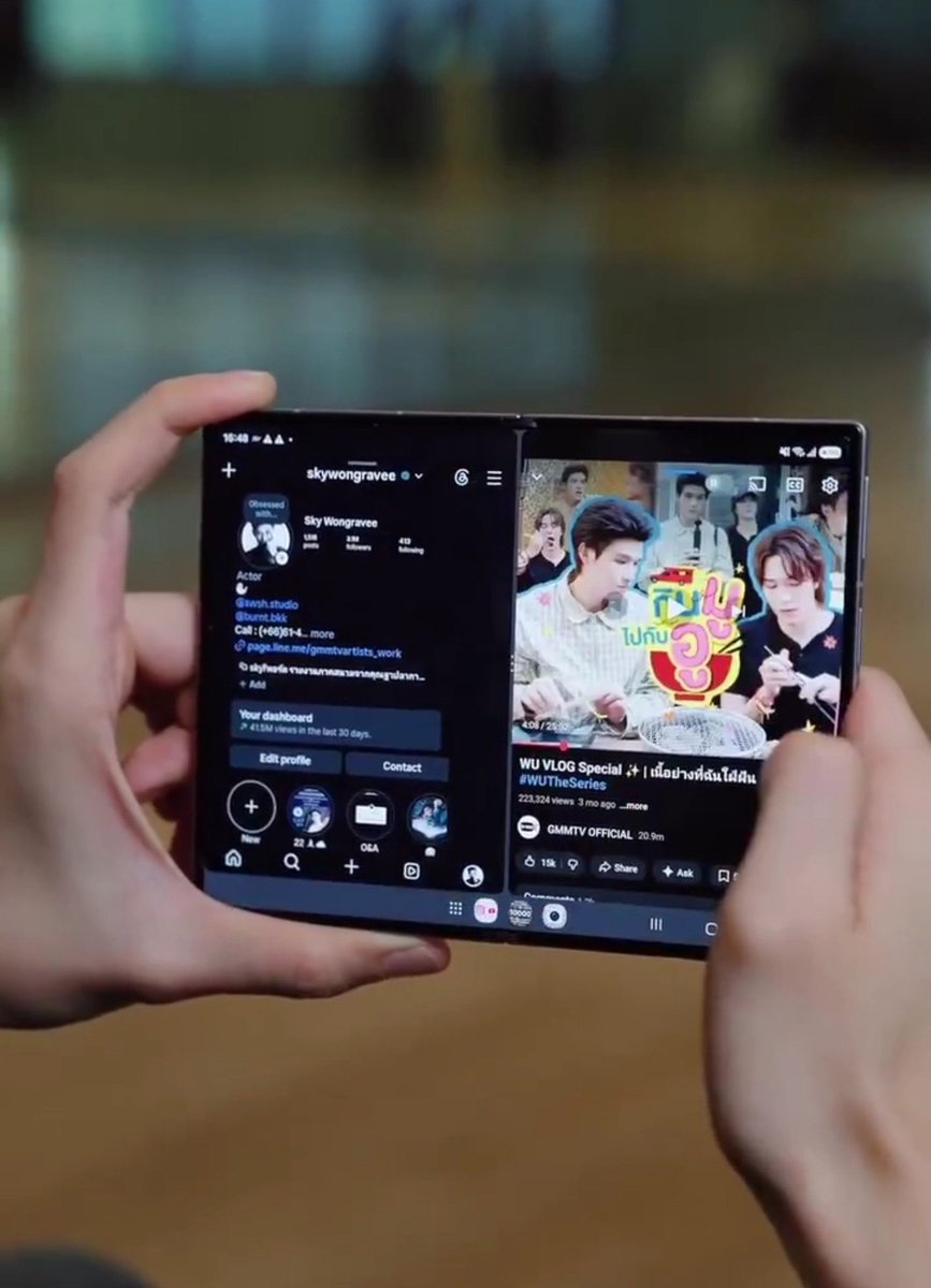 w0ngrawee's tweet photo. this samsung ad was just an excuse for sky wongravee to flex his relationship and i respect him for that https://t.co/7Fo6h8EMYC