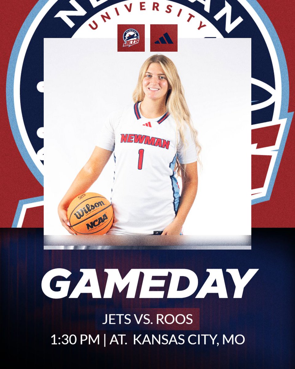 NewmanJets's tweet photo. GAMEDAY!⠀
⠀
🆚Kansas City
⏰1:30 PM⠀
📍Kansas City, MO⠀
📺https://t.co/Len9g1LHDV 
📈https://t.co/cyadHyXtFM 
⠀
#JetPower✈️ x @NewmanJetsWBB https://t.co/jmhj436N9l