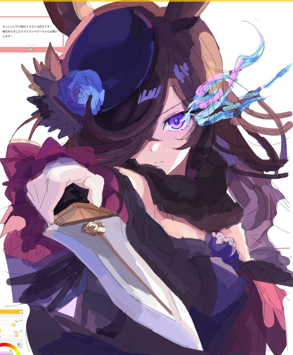 sanbai2012's tweet photo. 今日の絵チャ
ウマ娘 ライスシャワー

菊花賞なので！ https://t.co/GbCfxrSj4c