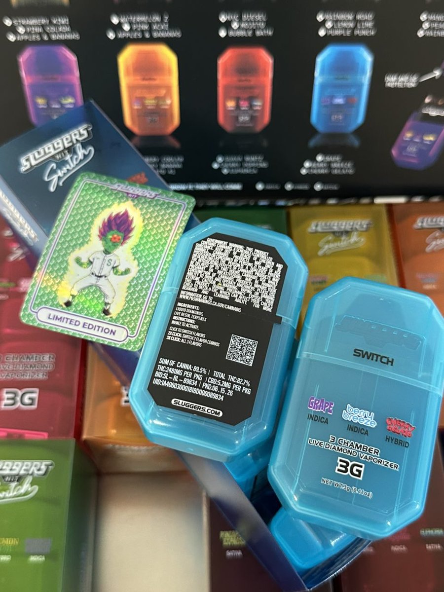 Highplow's tweet photo. Sluggers Hit
Switch - Dual Flavor
25/50+ $9
100+ $8.5
Bulk $7 https://t.co/4hmdXC1UYN
