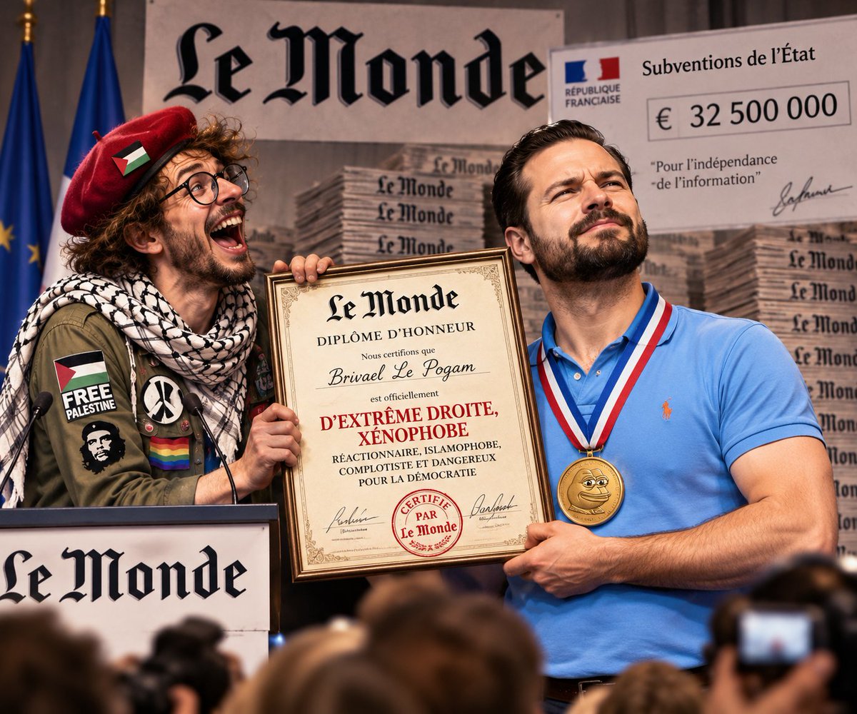 brivael's tweet photo. Toute ma vie, j’ai attendu ce moment.

Des années de travail. Des sacrifices. Des nuits blanches.

Et aujourd’hui, enfin, Le Monde m’a officiellement remis mon diplôme d’extrême droite xénophobe.

Mes parents vont être tellement fiers de moi.

Maman, papa : j’ai réussi. 🥹🎓 https://t.co/BxRFsrguwf