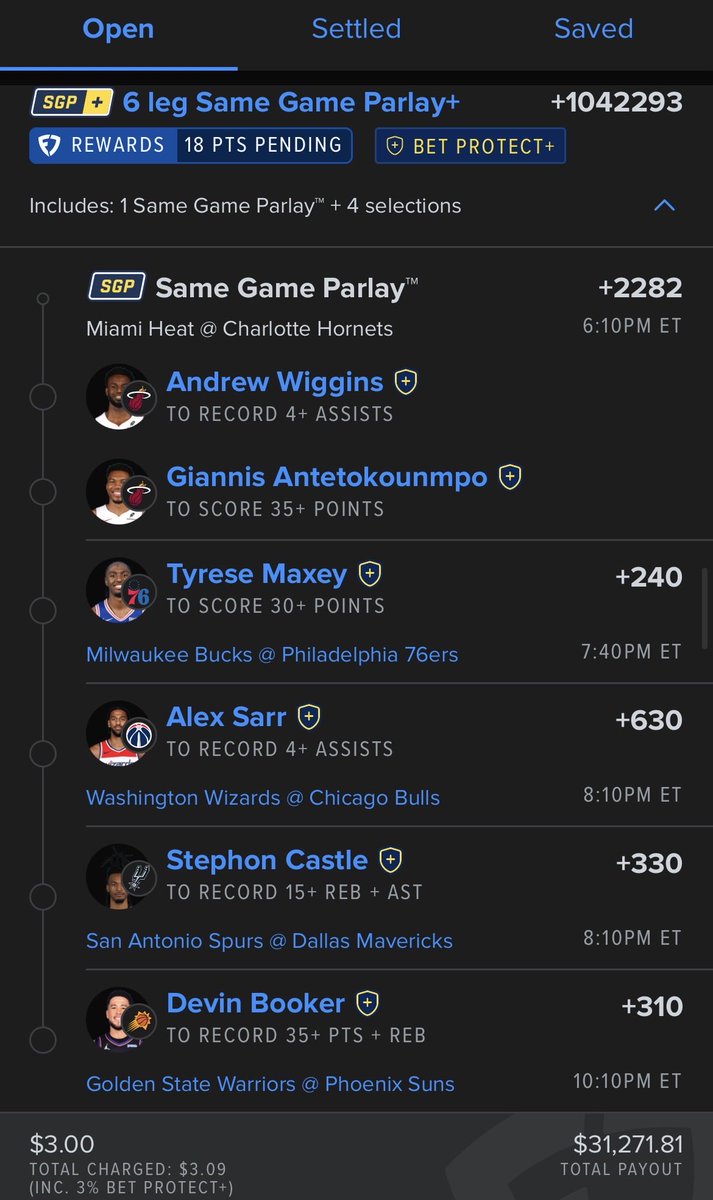 NbaCrying's tweet photo. 🏀NBA Props  10/24 (+EV tools used)

thank you to @LocktopusOdds @EV_Dingers 

link in bio to join my free picks community (61 members)

used the + EV tool from a couple +EV pages and saw some mis-priced lines. the massive play was Round Robin’d by 3s thru 6s so really if 3-4 hit that’s profit then we build from there. other wise we are using boosts. Wiggins and Sarr pair are +1200 on some other books. that’s insane… good luck if tailing
