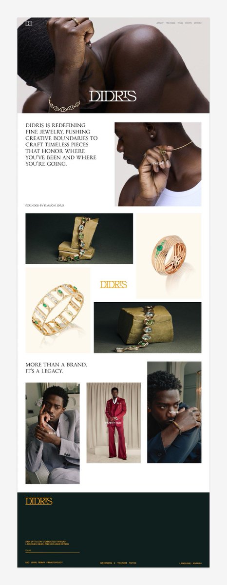 folahanpraisee's tweet photo. I redesigned DIDRIS’ jewelry website as an independent concept project, using the original website as my reference.

Same brand. Different perspective. 

What do you think of my redesign?

#UIDesign #DIDRIS #ShopifyDesign https://t.co/6fHwcRrJiI