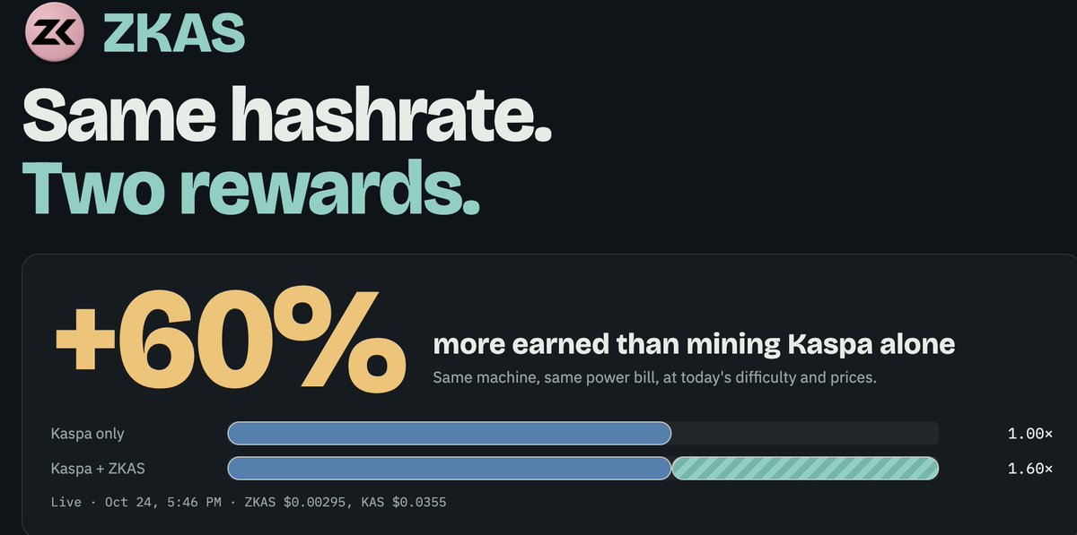 ZKas_X's tweet photo. Fun fact @ViaBTC & @f2pool miners are missing potential ZKAS earnings during last 2 months.💰💰����🗑️
Ask@ your beloved pool to add ZKAS mode or switch to another pool if you want to earn more NOW. 
Track in the real time how much your kHeavyHash ASICS can earn by mining both $KAS + $ZKAS
https://t.co/vFRopyEJxn
