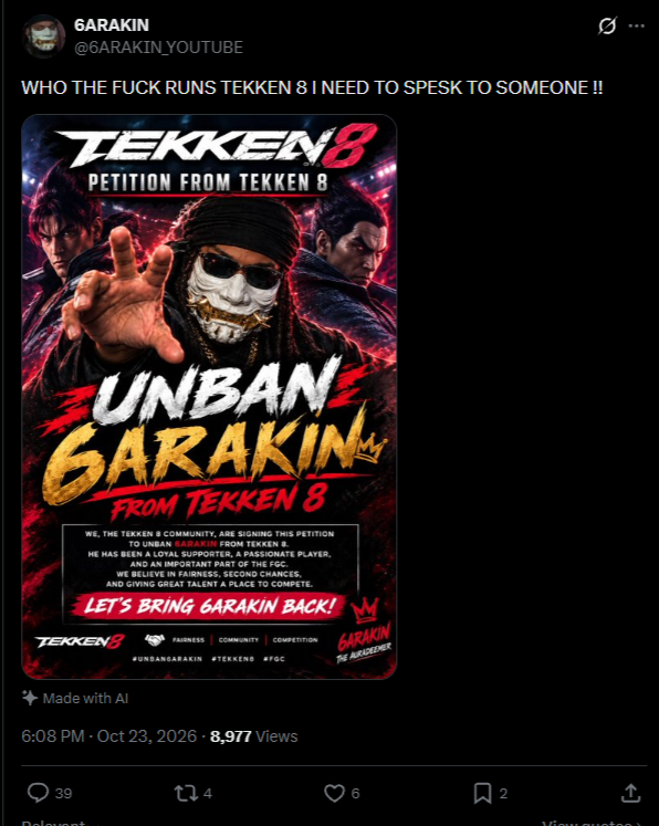 ScrubQuotesX's tweet photo. WHO THE FUCK RUNS TEKKEN 8 I NEED TO SPESK TO SOMEONE !! https://t.co/nYLRnVAW9H