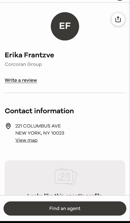 ImBreckWorsham's tweet photo. A curious overlap in the Epstein files: 

Why does 221 Columbus Ave. on Manhattan’s Upper West Side appear both in Epstein-related documents AND on Erika Kirk’s (then Frantzve) Corcoran real estate profile?

License #10401322765. https://t.co/BVfDmnS1NG