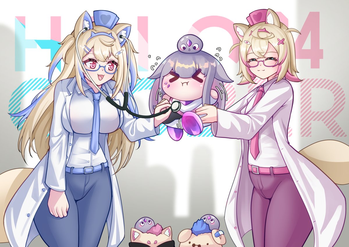 seapupu290495's tweet photo. #FWMCpix #bijouwled
holoctober day 24 : doctor/nurse 
after biboo had that food, pebble found two fluffy doctor, so they ask a check up for biboo to make sure she's okay! (which she is !) https://t.co/Lcqp9DhaKY