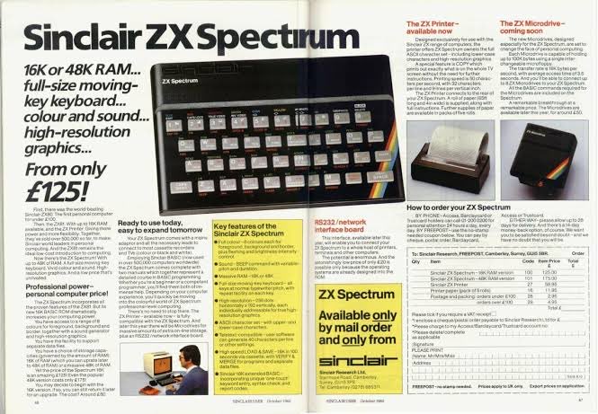 Golden_Slumb's tweet photo. 1982: The ZX Spectrum launches.
48K of memory.
A rubber keyboard.

£125–£175 depending on the model.

It outsold almost everything and turned a generation into programmers, gamers, and bedroom coders.

How many of you wrote your first line of code on one?

BACK THE BOOK: https://t.co/vIlwpe9fvA

#8bit #ZXSpectrum #Sinclair