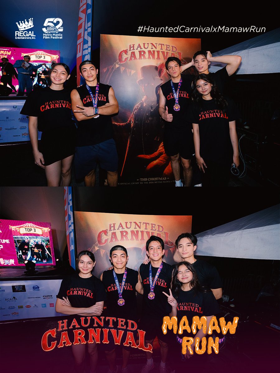 regalfilmsph's tweet photo. From the thrilling run to the monstrous fun, relive the screams, smiles, and unforgettable moments from the #HauntedCarnivalXMamawRun! 🎃🔥

#HauntedCarnivalMMFF #PinoyFitness https://t.co/L0xpbJeT58