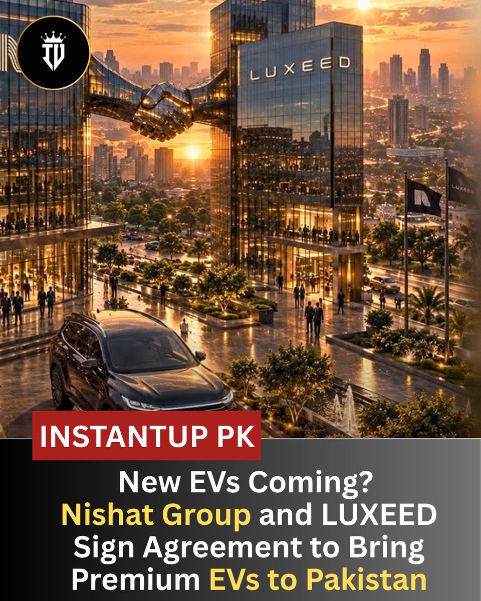 Instantup0's tweet photo. LUXEED is coming to Pakistan! 🇵🇰⚡ Nishat Group partners with China’s LUXEED to bring premium electric vehicles to the local market.
#LUXEED #NishatGroup #ElectricVehicles #PakistanAutoIndustry #EVs https://t.co/2ToHApUH0E