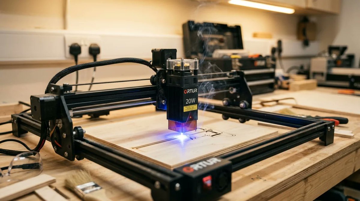 Crafteker_US's tweet photo. Ortur Laser Master 4 20W + 3mm basswood: cut at 10 mm/s, 100% power, 2 passes with air assist. Engrave at 100 mm/s, 55%. Test on a 1x1 in square first. Full settings: https://t.co/muLQuuRK7g #lasercutting #basswood https://t.co/2tCPQ9EsTQ