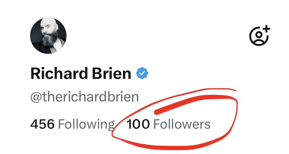 therichardbrien's tweet photo. 100 followers! 🎉😂

Only started posting on X on 7th October.

Sharing my journey of working 12-hour shifts while trying to build something of my own with AI.

Really appreciate everyone who’s supported me and connected so far! 👍🏻

If you’re exploring AI or building something yourself, come say hello! 

Always happy to connect!