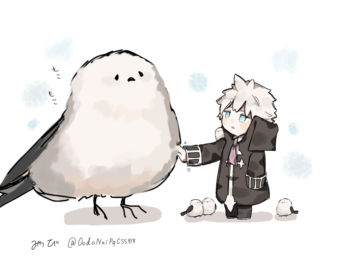 0odoNziPqC55918's tweet photo. #サンソン版創作60分一本勝負
(@Sanson_1h )お題「鳥」
遅刻投稿失礼します…！おっきなシマエナガさんと先生 https://t.co/nxDQXtupTL