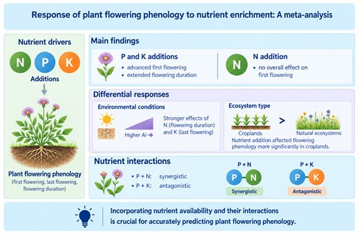 JPlantEcol's tweet photo. ใ๐Latest accepted articleใ
Response of plant #floweringphenology to nutrient enrichment: A meta-analysis
#phosphorusaddition | #synergisticinteraction | #antagonisticinteraction | #nitrogenaddition | #potassiumadditio
@HNUofficial @MaximumAcademic
https://t.co/mjhdXlljUS https://t.co/3hUUylcRCj