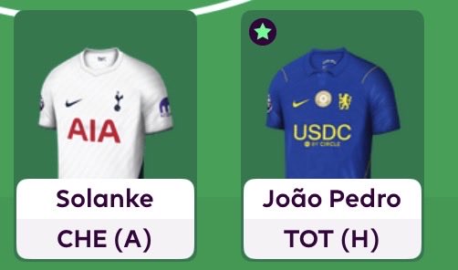 FPLPingreen's tweet photo. Excited to own both strikers in the late kick off 🔥 should be goals in this one https://t.co/zA0kWQES7o