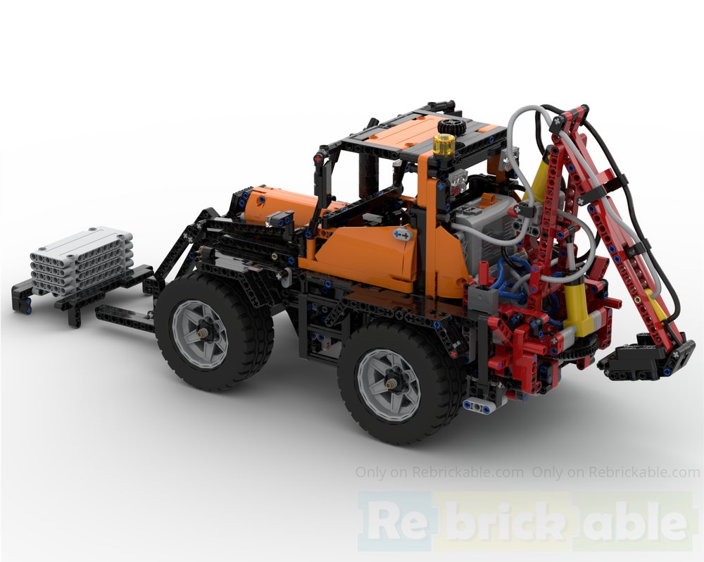 Rebrickable's tweet photo. Turn your Mercedes-Benz Unimog U400 into the Backhoe Loader (8110 Alternate) by etaleTechnic #MOC-281025 #lego #rebrickable #legomoc #alternatebuild https://t.co/r7wOYQnTnd
