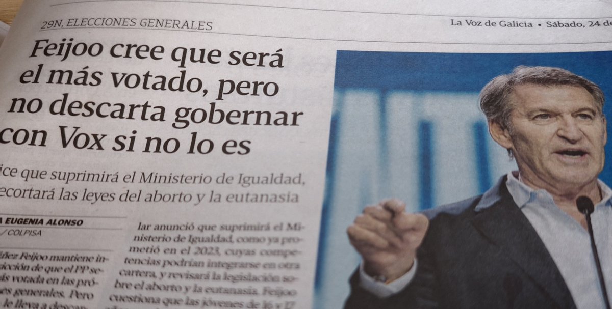 fromgaliza's tweet photo. Olha que nos moêrom a cabeça com a "lista mais votada", mas Feijóo é um tipo de princípios, e se nom gostas de uns tem-che outros. https://t.co/3zktt6rtXW