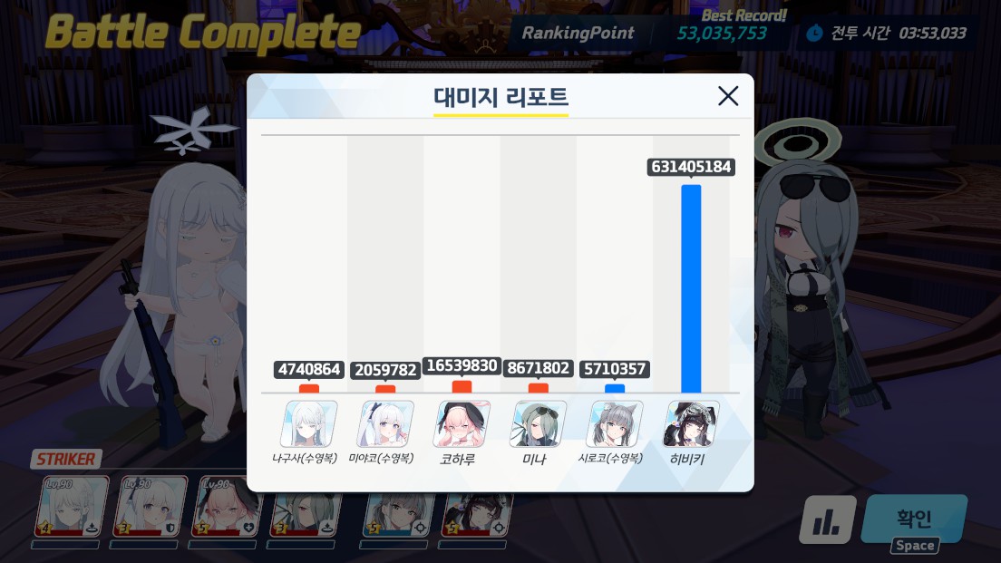 Tw_Azoth's tweet photo. 아무튼 2팟클 성공... 솔직히 보유한 학생 풀에서 엘리그마 좀 더 쓰면 5330~5350+도 될거 같지만 귀찮다 https://t.co/qy6ZXCJT6a