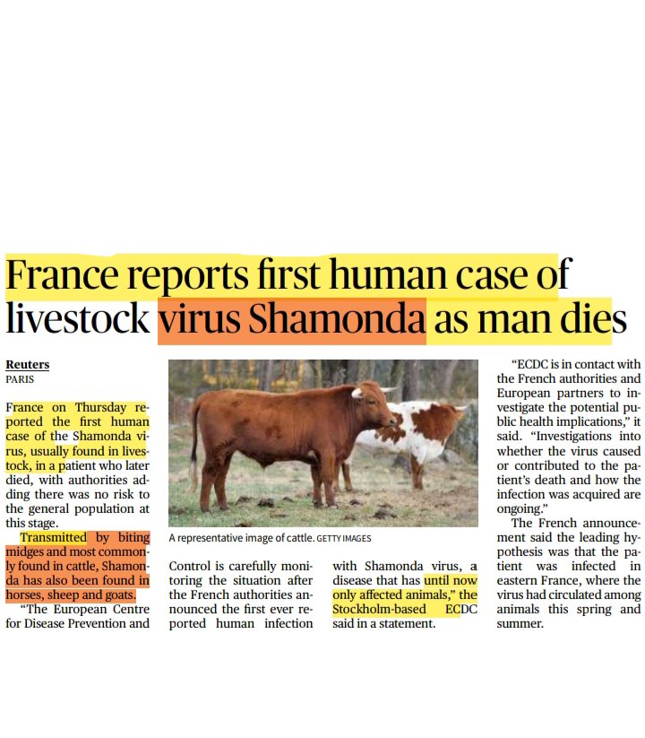 StratumIAS's tweet photo. Current affairs update for UPSC CSE exam 2027.

– France reports first human case of livestock virus Shamonda

– Chemical signature 

– Economics of interception: India's private missile push faces it's cost test (Jwala MK-1)
(Amid changing war daynamic)

– Economics beyond the individual 
(Brainstorming article for economic outlook)