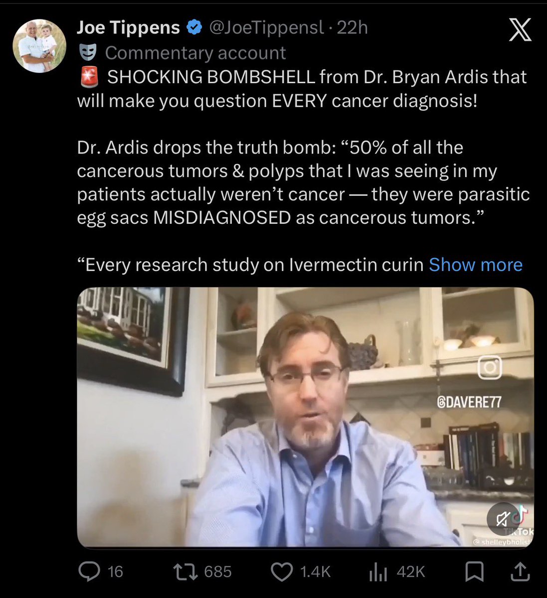 QuackDetector's tweet photo. SHOCKING that a chiropractor is seeing cancer patients and changing their diagnoses. 

#QuackArdis #ChiroQuacktors 

#QuackTippens https://t.co/ccrFZujoGe
