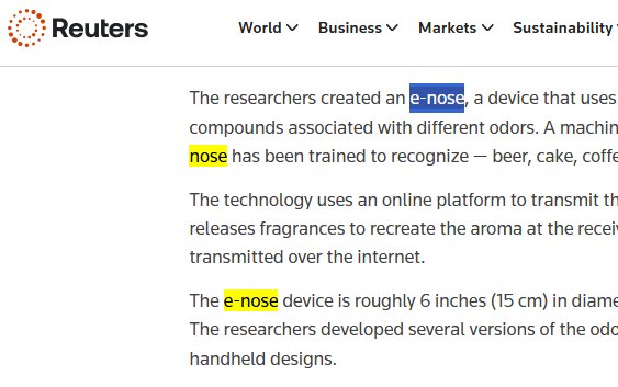 prottlegang11's tweet photo. THE DEVICE IS CALLED 'E-NOSE' AND I FOUND THE IMAGE OF IT

It uses ai to identify all scents

This device is huge

https://t.co/Bv0DPsDTy6
https://t.co/m1xeB8C9Oi https://t.co/UuLRYAFFuh